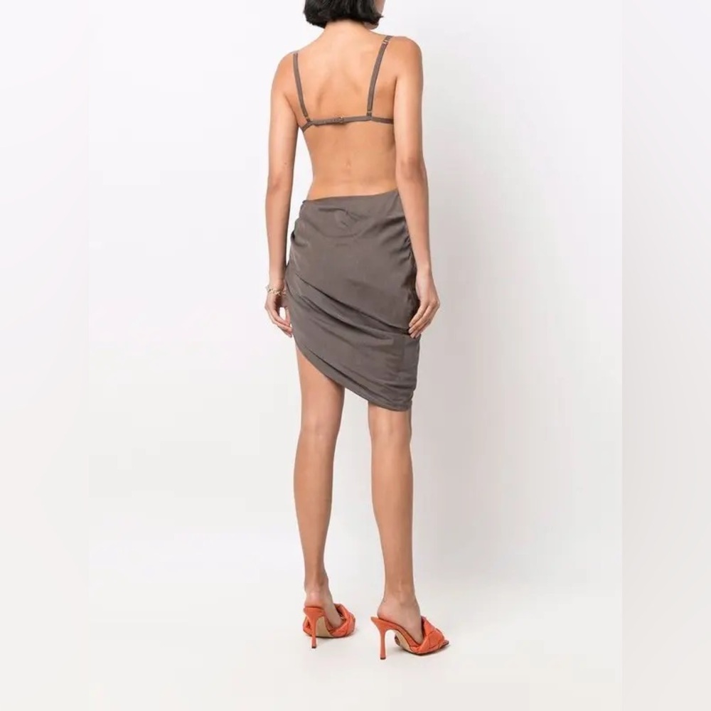 Jacquemus Light brown Saudade ruched mini dress - Picture 2 of 6